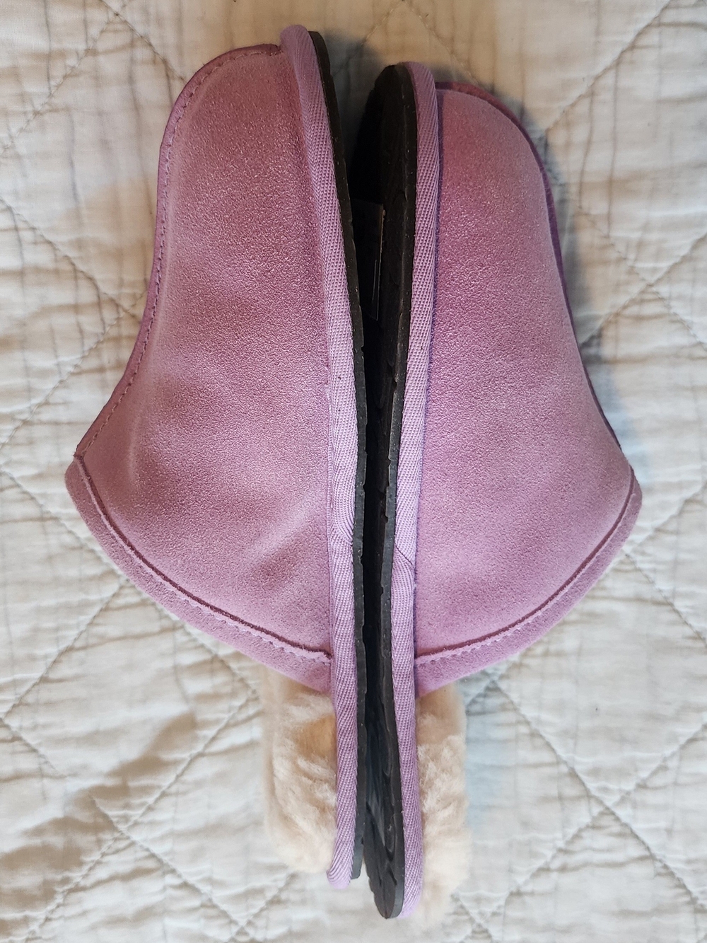 UGG Scuffette Women's Lavender Suede Shearling Slippers - Picture 3 of 9